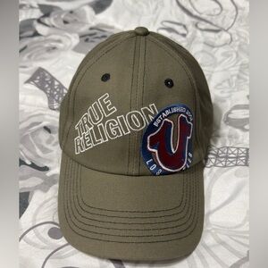 True Religion Khaki Cap with Embroidered Logo
